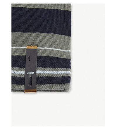 Shop Ted Baker Striped Cotton-blend Socks In Khaki