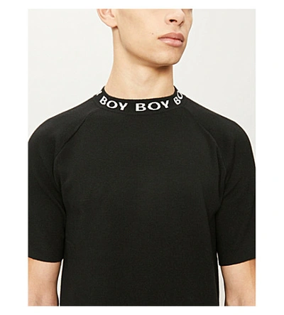 Shop Boy London Cotton Logo-print T-shirt In Black White