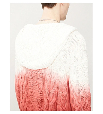 Shop Saint Laurent Tie-dye Cotton-knit Cardigan In Naturel+rose