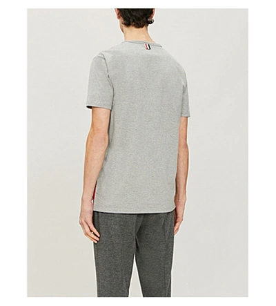 Shop Thom Browne Patch Pocket Cotton T-shirt In Navy