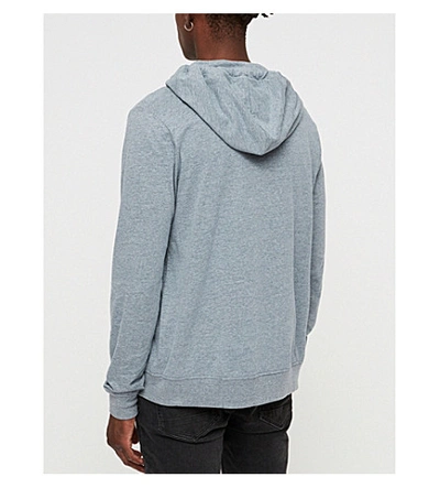 Shop Allsaints Brace Cotton-jersey Hoody In Charcoal Marl