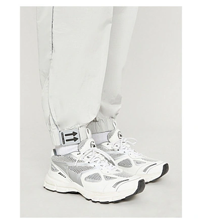 Shop Off-white Logo-print Cotton-blend Jogging Bottoms In Grey