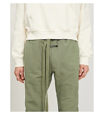 Shop Fear Of God Skinny Cotton-jersey Jogging Bottoms In Army Green