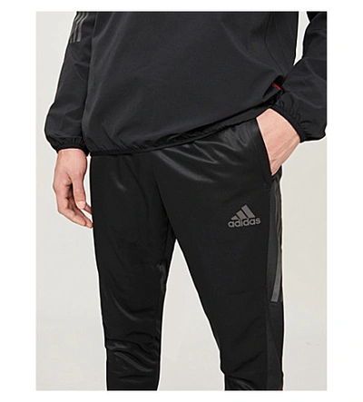 Shop Adidas Statement Trefoil Stretch-jersey Jogging Bottoms In Black