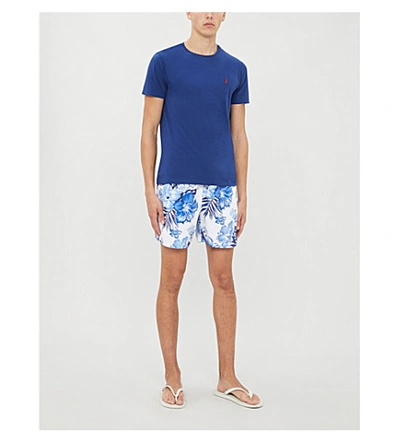 Shop Polo Ralph Lauren Traveller Graphic-print Swim Shorts In Rl+vintage+hibiscus+blue