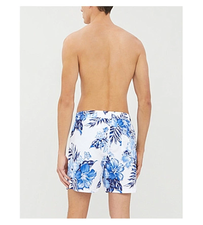 Shop Polo Ralph Lauren Traveller Graphic-print Swim Shorts In Rl+vintage+hibiscus+blue