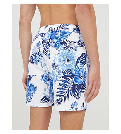 Shop Polo Ralph Lauren Traveller Graphic-print Swim Shorts In Rl+vintage+hibiscus+blue