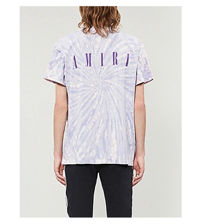 Shop Amiri Graphic-print Tie-dye Cotton-jersey T-shirt In Lavendar