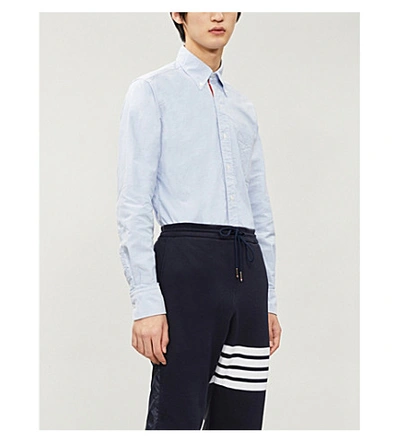 Shop Thom Browne Signature-stripe Regular-fit Cotton Shirt In White
