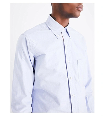Shop Thom Browne Signature-stripe Regular-fit Cotton Shirt In White