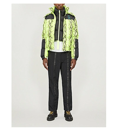 Shop Off-white Snakeskin-print Shell Jacket In Fluorescent+yellow