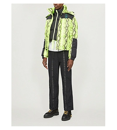 Shop Off-white Snakeskin-print Shell Jacket In Fluorescent+yellow
