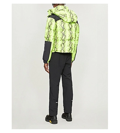 Shop Off-white Snakeskin-print Shell Jacket In Fluorescent+yellow