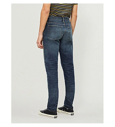 Shop Rrl Faded-wash Straight Stretch-jeans In Blue