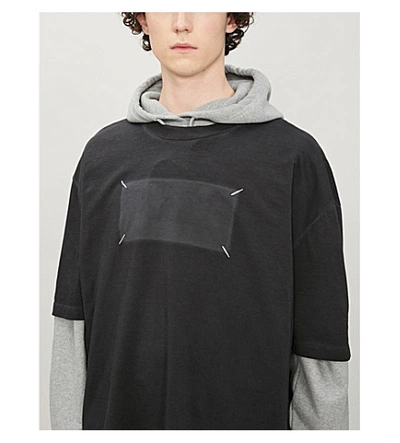 Shop Maison Margiela Graphic-print Cotton-jersey T-shirt In Black