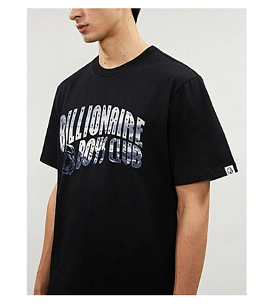 Shop Billionaire Boys Club Logo-print Cotton-jersey T-shirt In Navy