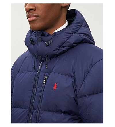 Shop Polo Ralph Lauren Water-repellent Shell-down Jacket In Cruise+navy