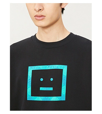 Shop Acne Studios Forba Face-print Cotton-jersey Sweatshirt