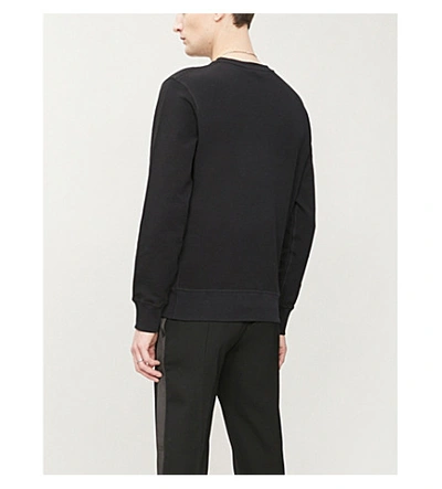 Shop Alexander Mcqueen Graphic-print Cotton-jersey Sweatshirt In Black Mix