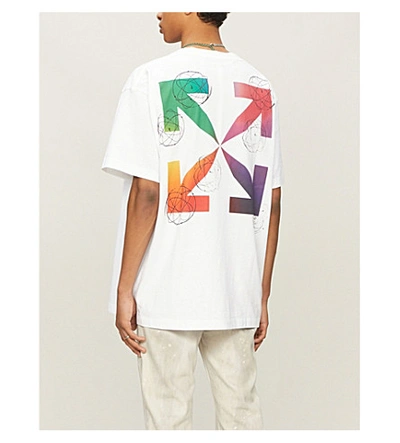 Shop Off-white Futura Atoms Cotton-jersey Oversized T-shirt In White+multicol