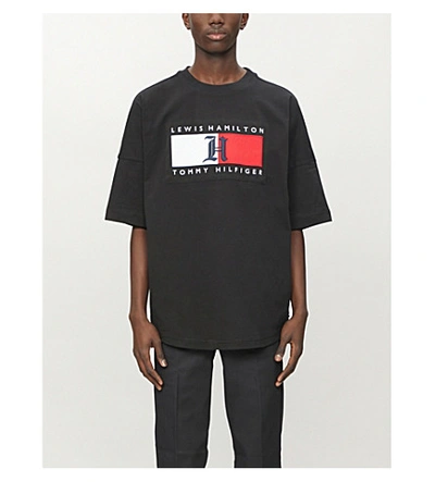 Profession nice to meet you Prescribe Tommy Hilfiger X Lewis Hamilton Logo-print Cotton-jersey T-shirt In Black |  ModeSens