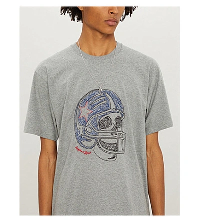 Shop The Kooples Graphic-print Cotton-jersey T-shirt In Gry01