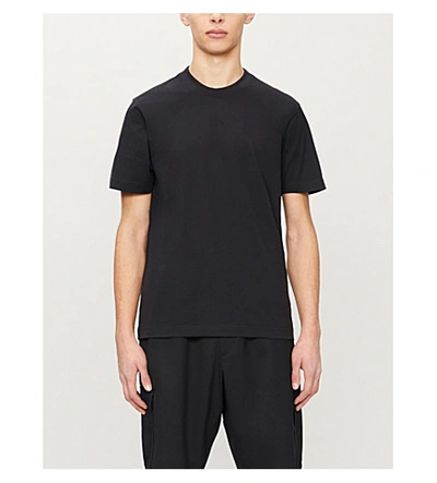 Shop Y-3 Graphic Cotton-jersey T-shirt In Black Silver