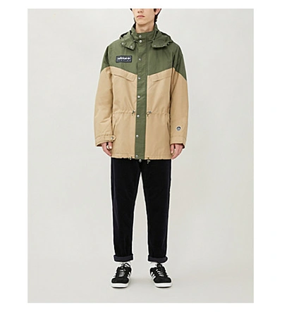 Shop Adidas Statement Belthron Hooded Canvas Jacket In Hemp