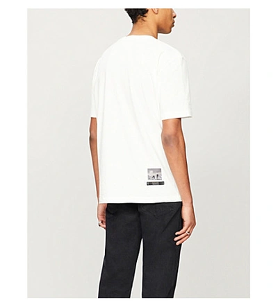 Shop Buscemi Brand-print Crewneck Cotton-jersey T-shirt In Off White