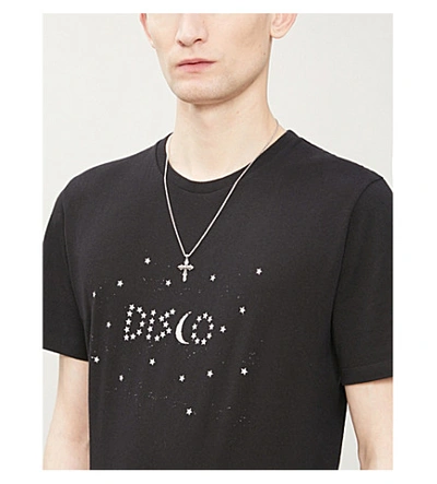Shop Saint Laurent Graphic-print Cotton-jersey T-shirt In Black
