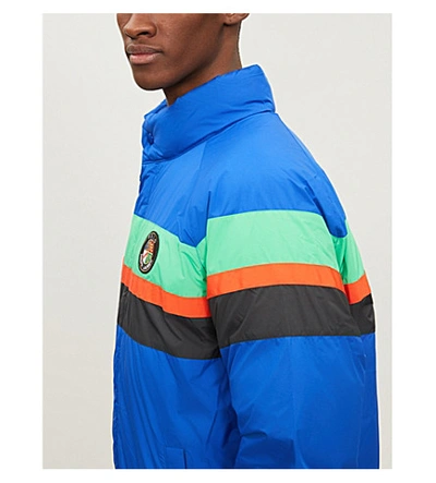 Shop Polo Ralph Lauren Logo-embroidered Padded Shell Jacket In Sapphire Star Multi