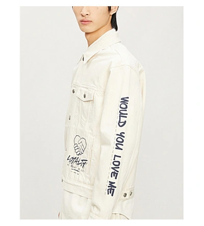 Tommy Hilfiger X Lewis Hamilton Graphic-print Denim Jacket In Ecru Denim |  ModeSens