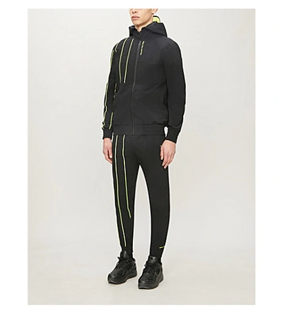 Shop Boy London Nylon Shell Hooded Jacket In Black Neon