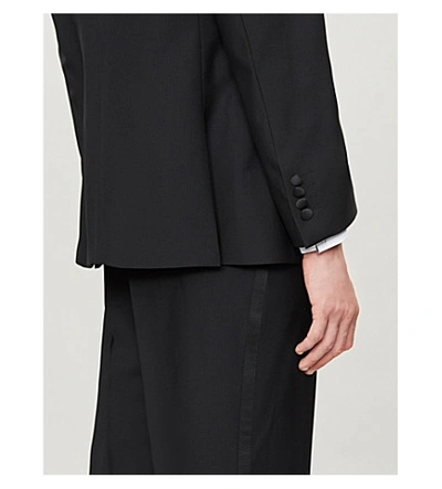 Oscar Jacobson Filip Regular-fit Wool Tuxedo Blazer In Black | ModeSens