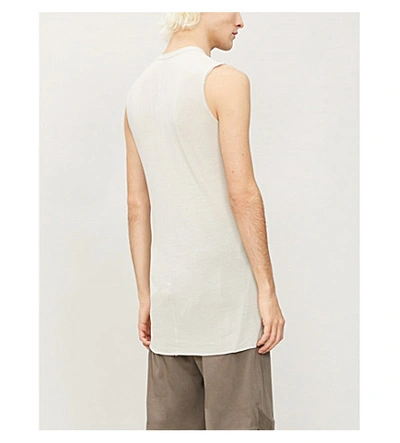 Shop Rick Owens Sleeveless Crewneck Jersey Top In Pearl