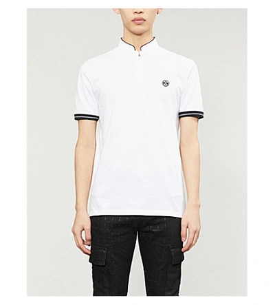 Shop The Kooples Sport Brand-patch Cotton-piqué Polo Shirt In Whi01