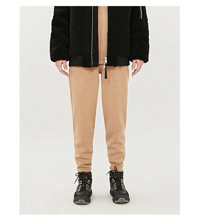 Shop Burberry Huntley Cashmere-blend Jogging Bottoms In Pale+coffee