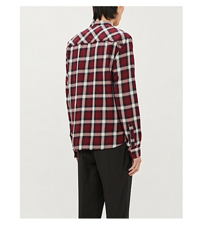 Shop The Kooples Check-print Cotton-blend Jacket In Red80
