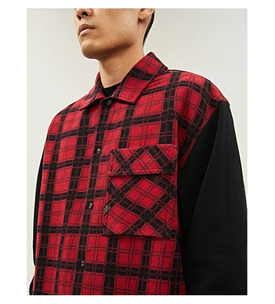 Shop Off-white Oversized Check-pattern Cotton-blend Shirt In Red