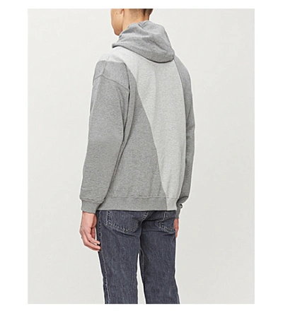 Shop Versace Logo-print Cotton-jersey Hoody In Grigio+chiaro+melange