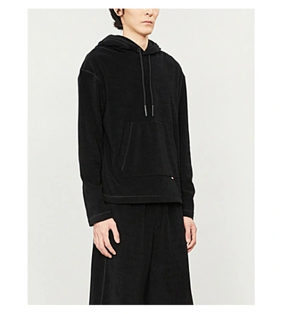 Shop Moncler Brand-patch Cotton-jersey Drawstring Hoody In Black
