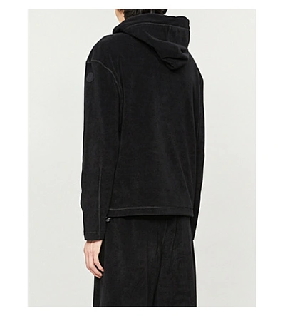 Shop Moncler Brand-patch Cotton-jersey Drawstring Hoody In Black