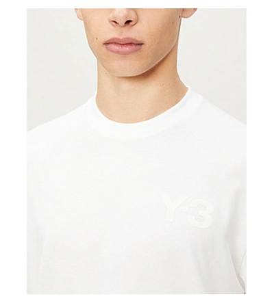 Shop Y-3 Logo-print Cotton-jersey T-shirt In Core White