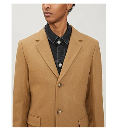 Sandro Apollo Single-breasted Wool-blend Coat In Beige | ModeSens