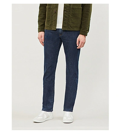 Shop Canali Regular-fit Faded Straight-leg Jeans In Dk Navy