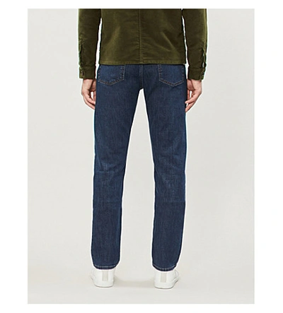 Shop Canali Regular-fit Faded Straight-leg Jeans In Dk Navy