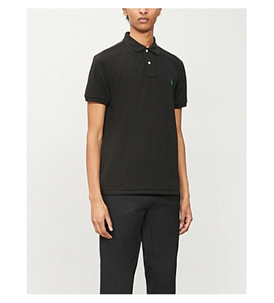 Shop Polo Ralph Lauren Logo-print Woven Polo Shirt In Polo Black