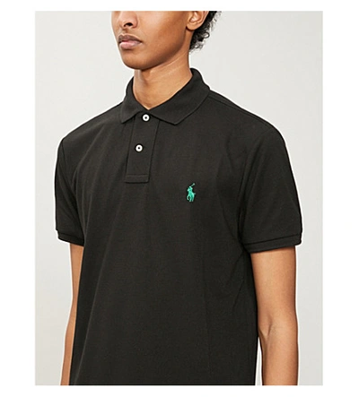 Shop Polo Ralph Lauren Logo-print Woven Polo Shirt In Polo Black