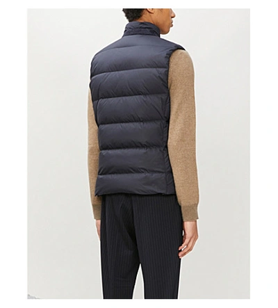 Shop Ralph Lauren Whitwell Buttoned Shell-down Gilet In Navy