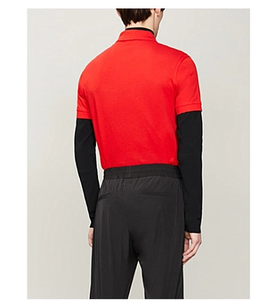 Shop Givenchy Logo-patch Cotton-piqué Polo Shirt In Red